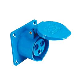 TOMADA EMBUTIR INDUSTRIAL 250V 16A 2P+T 6H AZUL WE... - Comercial Leal