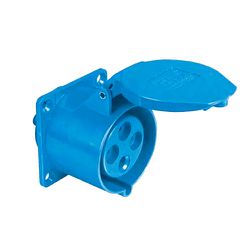 TOMADA EMBUTIR INDUSTRIAL 250V 16A 3P+T 9H AZUL WE... - Comercial Leal