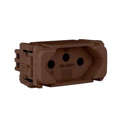 MODULO TOMADA 2P+T 20A MARROM COMPOSÉ - 09778 - Comercial Leal