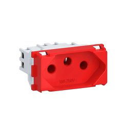 MODULO TOMADA 2P+T 10A VERMELHO EQUILE - 09785 - Comercial Leal