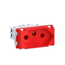 MODULO TOMADA 2P+T 20A VERMELHO EQUILE - 09786 - Comercial Leal