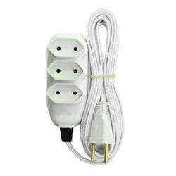 Extensão Compacta 2P+T com Cabo PP Chato 10A 250V ... - Comercial Leal