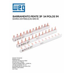 BARRAMENTO PENTE 80A TRIFÁSICO 54P 1M WEG - 09072 - Comercial Leal