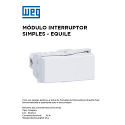 MODULO INT SIMPLES BRANCO EQUILE - 09779 - Comercial Leal