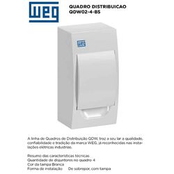 QUADRO DE DISJUNTOR 4 DIN SOBREPOR WEG - 09251 - Comercial Leal