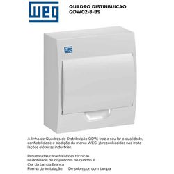 QUADRO DE DISJUNTOR 8 DIN SOBREPOR WEG - 09253 - Comercial Leal