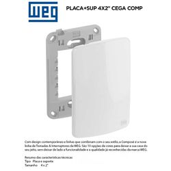 PLACA COM SUPORTE 4X2 CEGA BRANCO COMPOSÉ - 09106 - Comercial Leal