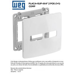 PLACA COM SUPORTE 4X4 2 MOD BRANCO COMPOSÉ - 0911... - Comercial Leal