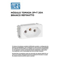 MODULO TOMADA 2P+T 20A BRANCO REFINATTO - 11199 - Comercial Leal