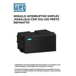 MODULO INTERRUPTOR SIMPLES / PARALELO COM LED PRET... - Comercial Leal