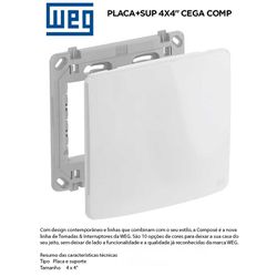 PLACA COM SUPORTE 4X4 CEGA BRANCO COMPOSÉ - 09110 - Comercial Leal