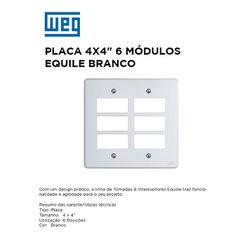 PLACA 4X4 6 MOD BRANCO EQUILE - 09812 - Comercial Leal