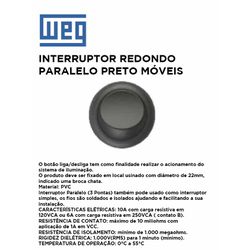 INTERRUPTOR REDONDO PARALELO PRETO MOVEIS - 10550 - Comercial Leal