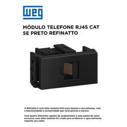 MODULO TELEFONE RJ45 CAT 5E PRETO REFINATTO - 1122 - Comercial Leal