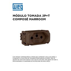 MODULO TOMADA 2P+T 20A MARROM COMPOSÉ - 09778 - Comercial Leal
