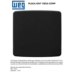 PLACA 4X4 CEGA PRETO COMPOSÉ - 09160 - Comercial Leal