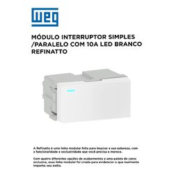MODULO INT SIMPLES / PARALELO COM LED 10A BRANCO ... - Comercial Leal