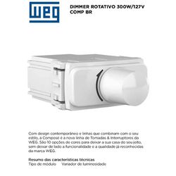 MODULO VARIADOR LUMINOSIDADE BRANCO (DIMMER) 127V ... - Comercial Leal