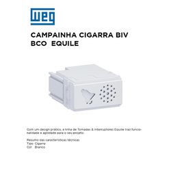 CAMPAINHA CIGARRA BRANCO 10A EQUILE - 09790 - Comercial Leal