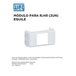 MODULO PARA RJ45 2 UN BRANCO EQUILE - 09794 - Comercial Leal