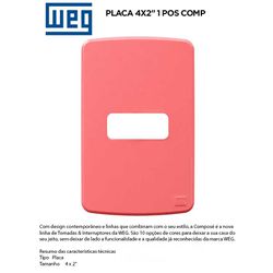 PLACA 4X2 1 MOD ROSA COMPOSÉ - 09120 - Comercial Leal