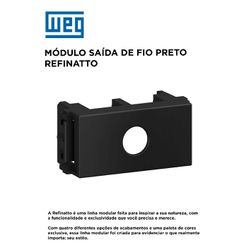 MODULO SAÍDA DE FIO PRETO 2 PEÇAS REFINATTO - 1121... - Comercial Leal