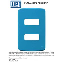 PLACA 4X2 2 MOD AZUL COMPOSÉ - 09137 - Comercial Leal