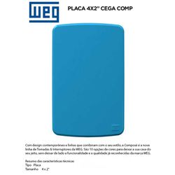 PLACA 4X2' CEGA AZUL COMPOSÉ - 09128 - Comercial Leal