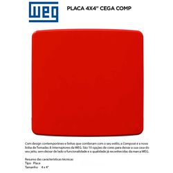 PLACA 4X4 CEGA VERMELHO COMPOSÉ - 09157 - Comercial Leal