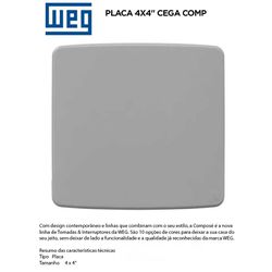 PLACA 4X4 CEGA CINZA COMPOSÉ - 09152 - Comercial Leal