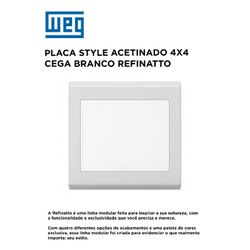 PLACA 4X4 CEGA BRANCO ACETINADO REFINATTO STYLE - ... - Comercial Leal