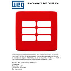 PLACA 4X4 6 MOD VERMELHO COMPOSÉ - 09184 - Comercial Leal