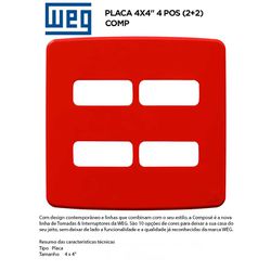 PLACA 4X4 4 MOD VERMELHO COMPOSÉ - 09175 - Comercial Leal