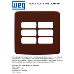 PLACA 4X4 6 MOD MARROM COMPOSÉ - 09186 - Comercial Leal