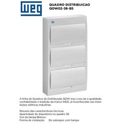 QUADRO DE DISJUNTOR 36 DIN SOBREPOR WEG - 09250 - Comercial Leal