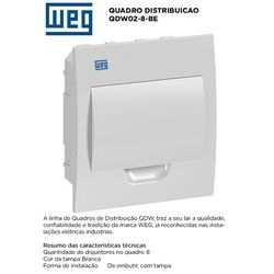 QUADRO DE DISJUNTOR 8 DIN EMBUTIR WEG - 09242 - Comercial Leal