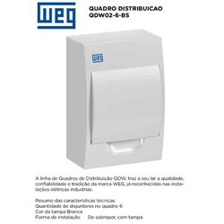 QUADRO DE DISJUNTOR 6 DIN SOBREPOR WEG - 09252 - Comercial Leal