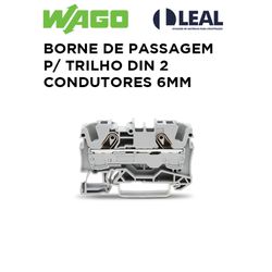 BORNE DE PASSAGEM P/ TRILHO DIN 2 CONDUTORES 6MM W... - Comercial Leal