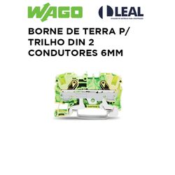 BORNE DE TERRA P/ TRILHO DIN 2 CONDUTORES 6MM WAGO... - Comercial Leal
