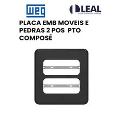 PLACA EMBUTIR MOVEIS E PEDRAS 2 POS 60MM PRETO COM... - Comercial Leal