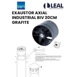 EXAUSTOR AXIAL INDUSTRIAL BIVOLT 20CM GRAFITE - 13... - Comercial Leal