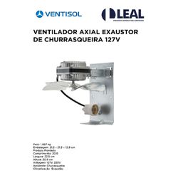 VENTILADOR AXIAL EXAUSTOR DE CHURRASQUEIRA 127V VE... - Comercial Leal