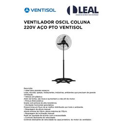 VENTILADOR OSCILante PAREDE 127V 60CM PP PTO - 200... - Comercial Leal