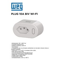 PLUG 10A BIV WI-FI WEG - 11882 - Comercial Leal