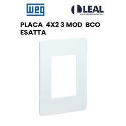 PLACA 4X2 3 MODULOS BRANCO ESATTA - 13103 - Comercial Leal