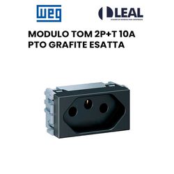 MODULO TOMADA 2P+T 10A PRETO GRAFITE ESATTA - 1316 - Comercial Leal