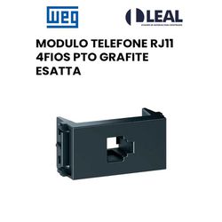 MODULO TELEFONE RJ11 4 FIOS PRETO GRAFITE ESATTA -... - Comercial Leal