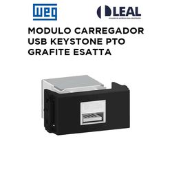 MODULO CARREGADOR USB KEYSTONE PRETO GRAFITE ESATT... - Comercial Leal