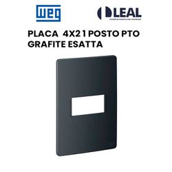 PLACA 4X2 1 POSTO PRETO GRAFITE ESATTA - 13180 - Comercial Leal