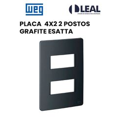 PLACA 4X2 2 POSTOS GRAFITE ESATTA - 13181 - Comercial Leal